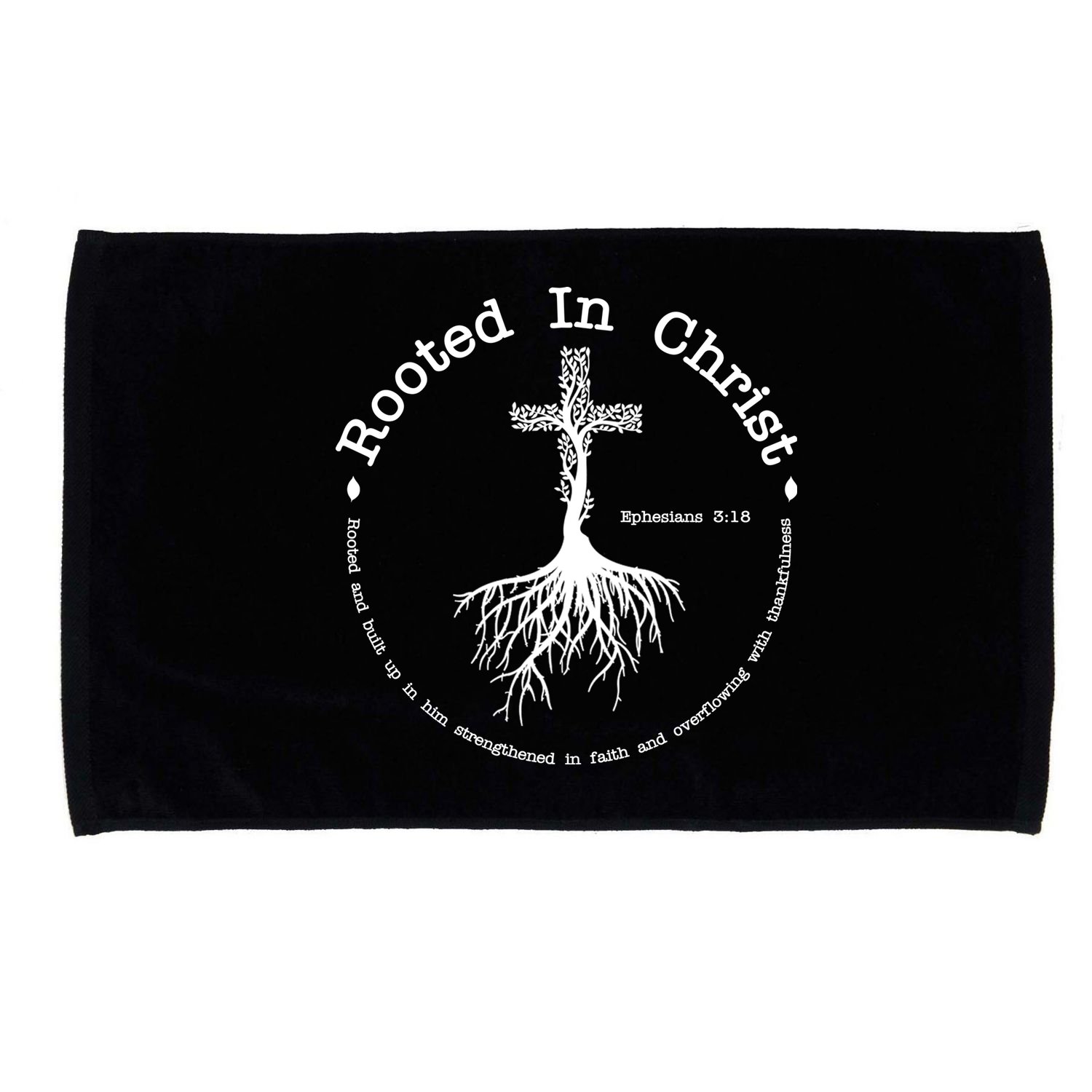 Rooted In Christ Christianity Quote Microfiber Hand Towel
