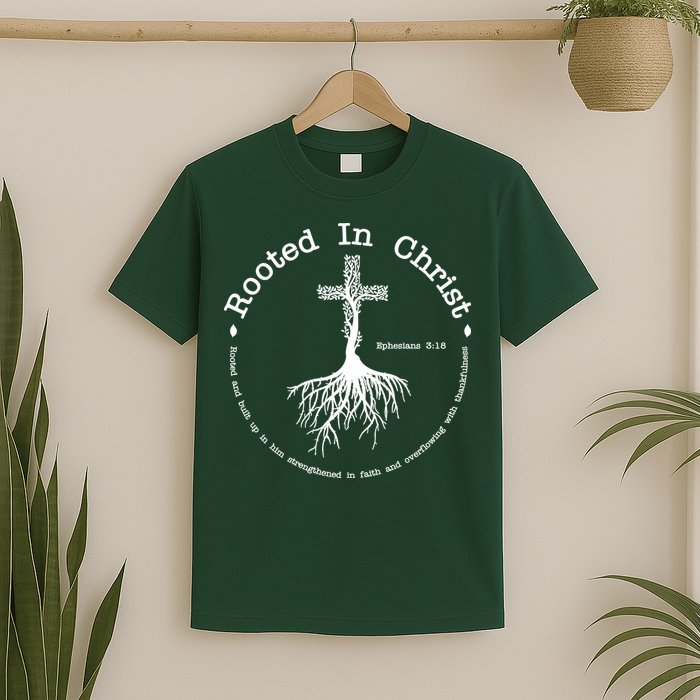 Rooted In Christ Christianity Quote T-Shirt