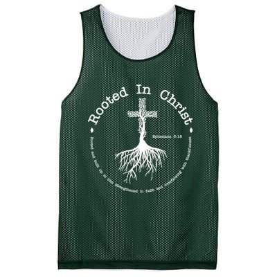 Rooted In Christ Christianity Quote Mesh Reversible Basketball Jersey Tank