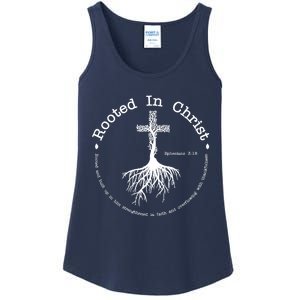 Rooted In Christ Christianity Quote Ladies Essential Tank