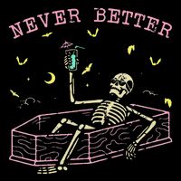  Relaxing In Coffin Night Never Better Skeletons Flat Bill Trucker Hat