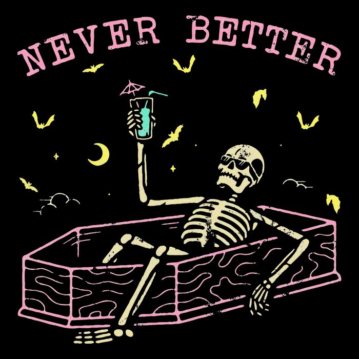  Relaxing In Coffin Night Never Better Skeletons Flat Bill Trucker Hat