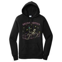  Relaxing In Coffin Night Never Better Skeletons Women's Pullover Hoodie