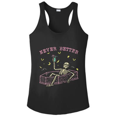  Relaxing In Coffin Night Never Better Skeletons Ladies PosiCharge Competitor Racerback Tank