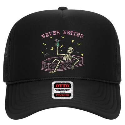  Relaxing In Coffin Night Never Better Skeletons Trucker Hat