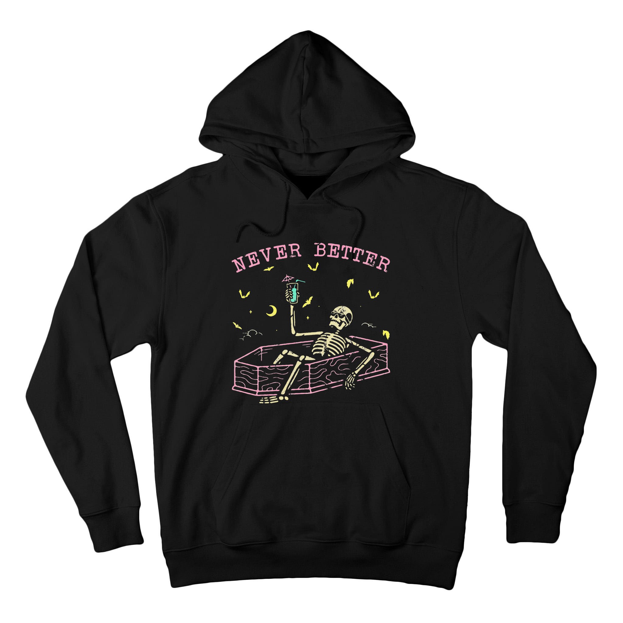  Relaxing In Coffin Night Never Better Skeletons Tall Hoodie