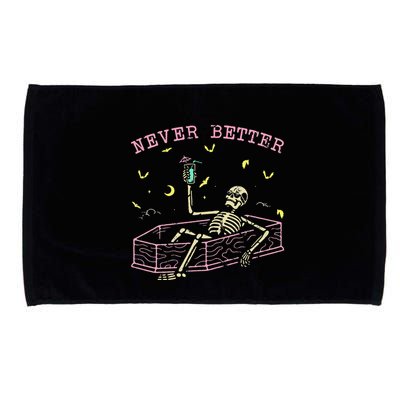  Relaxing In Coffin Night Never Better Skeletons Microfiber Hand Towel