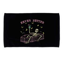  Relaxing In Coffin Night Never Better Skeletons Microfiber Hand Towel