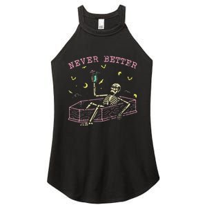  Relaxing In Coffin Night Never Better Skeletons Women's Perfect Tri Rocker Tank