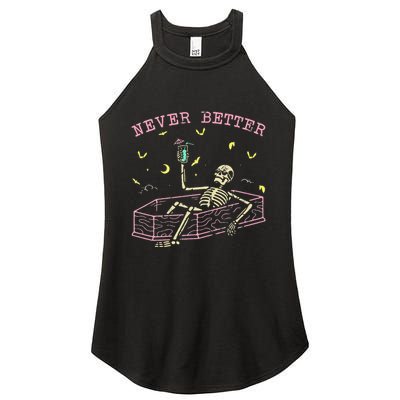  Relaxing In Coffin Night Never Better Skeletons Women's Perfect Tri Rocker Tank