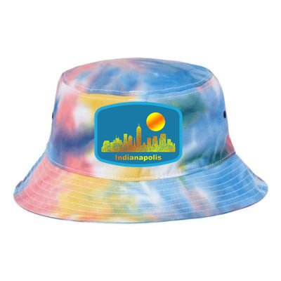 Retro Indianapolis City Skyline Cool Gift Tie Dye Newport Bucket Hat