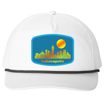 Retro Indianapolis City Skyline Cool Gift Snapback Five-Panel Rope Hat