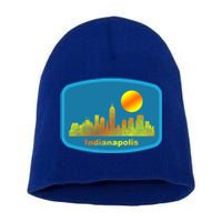 Retro Indianapolis City Skyline Cool Gift Short Acrylic Beanie