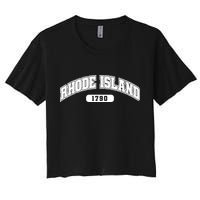 Rhode Island Collegiate Style 1790 Women's Crop Top Tee