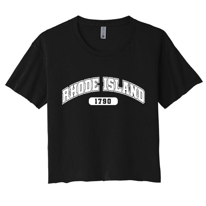 Rhode Island Collegiate Style 1790 Women's Crop Top Tee