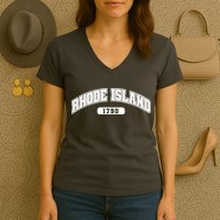 Rhode Island Collegiate Style 1790 Women's V-Neck T-Shirt