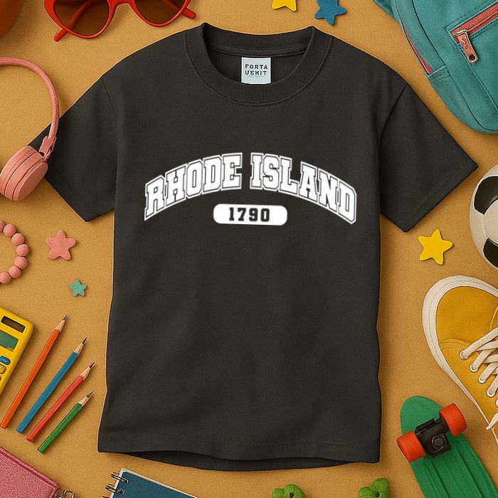 Rhode Island Collegiate Style 1790 Kids T-Shirt