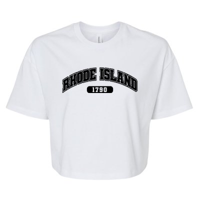 Rhode Island Collegiate Style 1790 Bella+Canvas Jersey Crop Tee