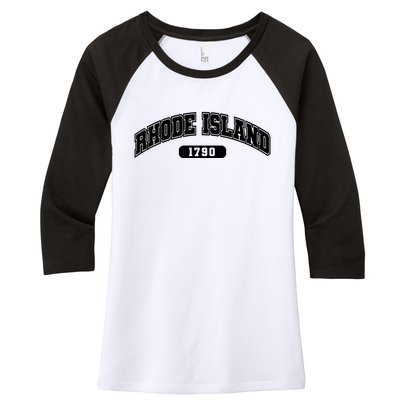 Rhode Island Collegiate Style 1790 Women's Tri-Blend 3/4-Sleeve Raglan Shirt