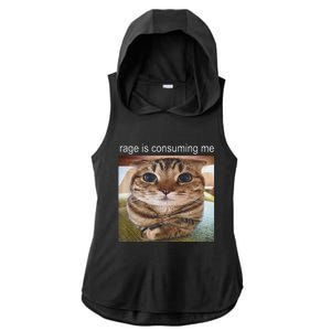 Rage Is Consuming Me Silly Cat Meme Ladies PosiCharge Tri-Blend Wicking Draft Hoodie Tank