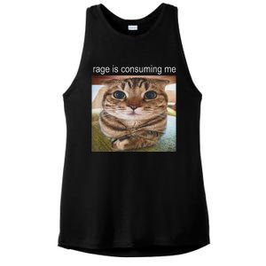 Rage Is Consuming Me Silly Cat Meme Ladies PosiCharge Tri-Blend Wicking Tank