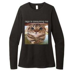 Rage Is Consuming Me Silly Cat Meme Womens CVC Long Sleeve Shirt