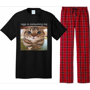 Rage Is Consuming Me Silly Cat Meme Pajama Set