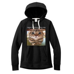 Rage Is Consuming Me Silly Cat Meme Women's Fleece Hoodie