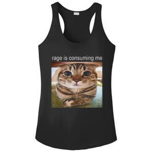 Rage Is Consuming Me Silly Cat Meme Ladies PosiCharge Competitor Racerback Tank