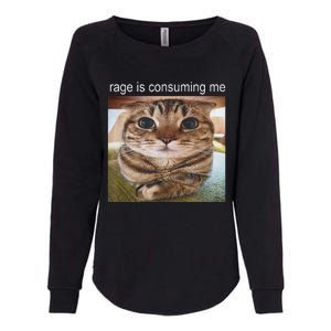 Rage Is Consuming Me Silly Cat Meme Womens California Wash Sweatshirt