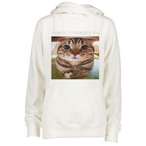 Rage Is Consuming Me Silly Cat Meme Womens Funnel Neck Pullover Hood