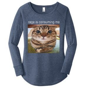 Rage Is Consuming Me Silly Cat Meme Women's Perfect Tri Tunic Long Sleeve Shirt