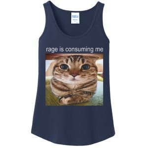 Rage Is Consuming Me Silly Cat Meme Ladies Essential Tank