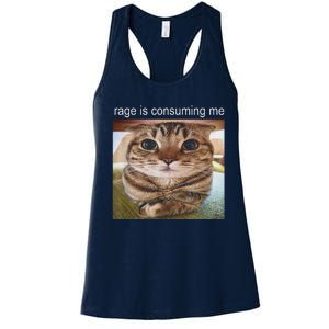 Rage Is Consuming Me Silly Cat Meme Women's Racerback Tank