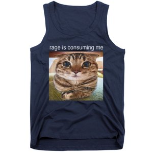 Rage Is Consuming Me Silly Cat Meme Tank Top