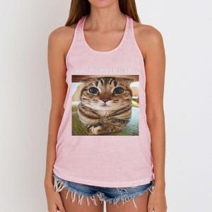 Rage Is Consuming Me Silly Cat Meme Women's Knotted Racerback Tank