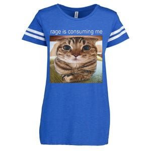 Rage Is Consuming Me Silly Cat Meme Enza Ladies Jersey Football T-Shirt