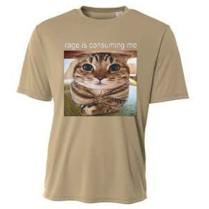 Rage Is Consuming Me Silly Cat Meme Cooling Performance Crew T-Shirt