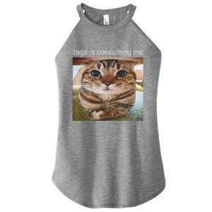 Rage Is Consuming Me Silly Cat Meme Women's Perfect Tri Rocker Tank