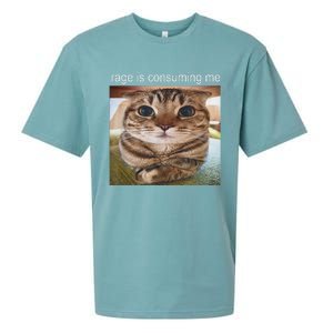 Rage Is Consuming Me Silly Cat Meme Sueded Cloud Jersey T-Shirt