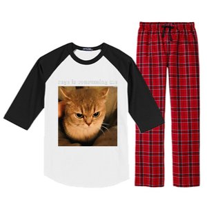 Rage Is Consuming Me Cat Meme Raglan Sleeve Pajama Set