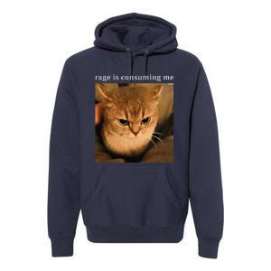 Rage Is Consuming Me Cat Meme Premium Hoodie