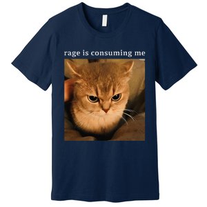 Rage Is Consuming Me Cat Meme Premium T-Shirt