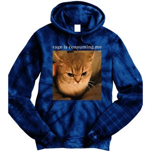 Rage Is Consuming Me Cat Meme Tie Dye Hoodie