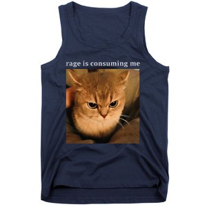 Rage Is Consuming Me Cat Meme Tank Top