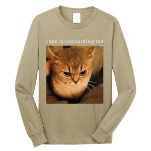 Rage Is Consuming Me Cat Meme Long Sleeve Shirt