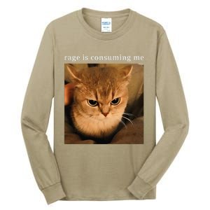 Rage Is Consuming Me Cat Meme Tall Long Sleeve T-Shirt