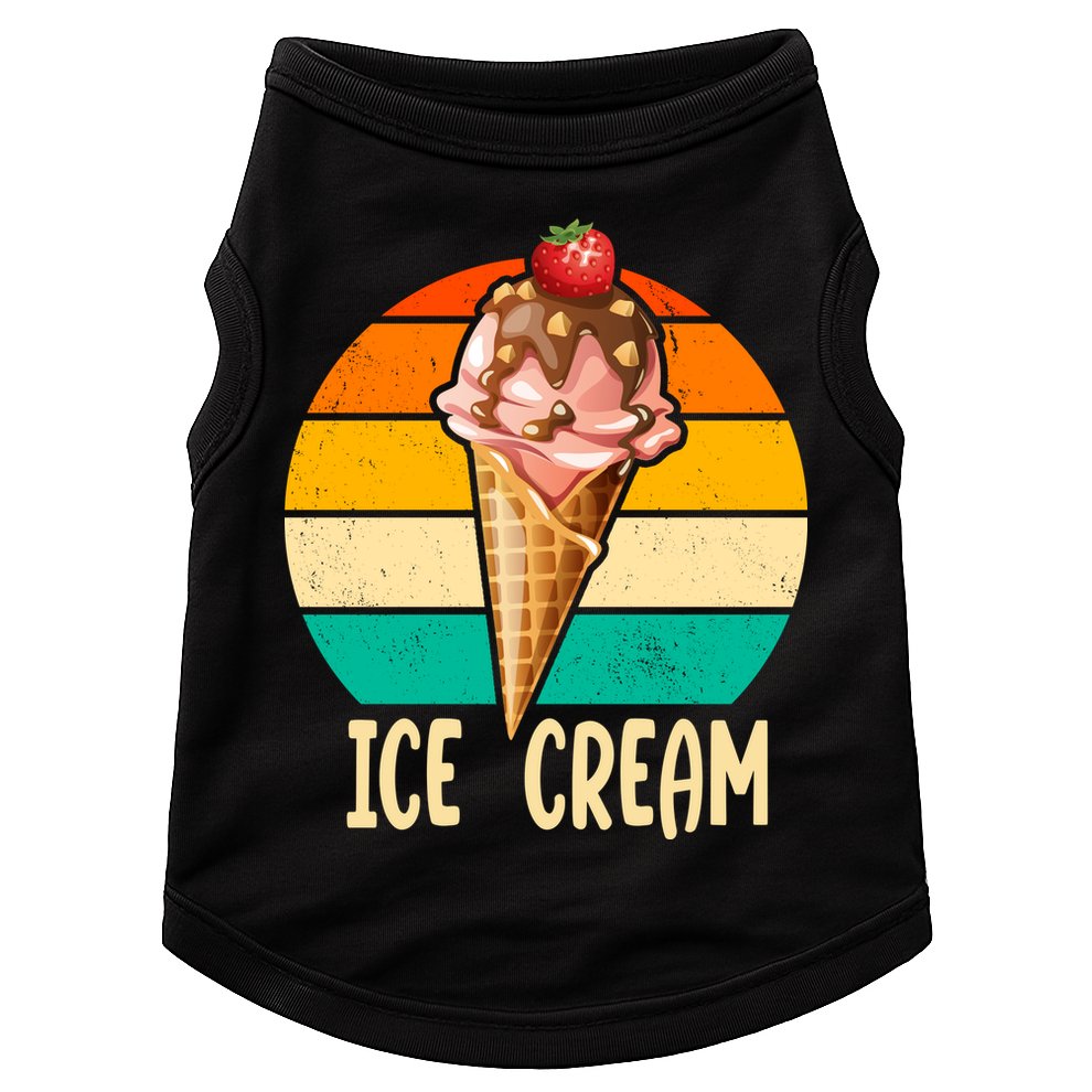 Retro Ice Cream Cone Vintage Ice Cream Lovers Doggie Tank