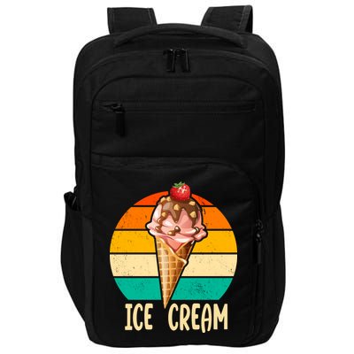Retro Ice Cream Cone Vintage Ice Cream Lovers Impact Tech Backpack