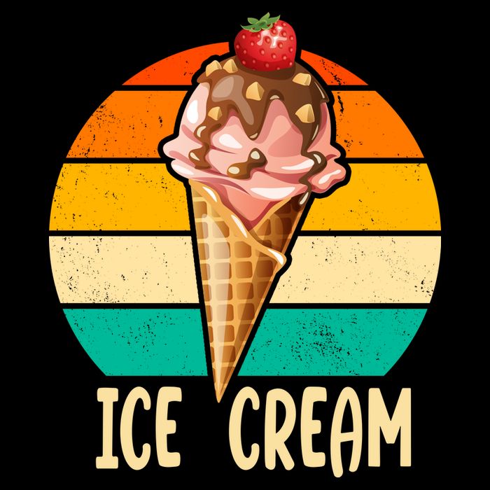 Retro Ice Cream Cone Vintage Ice Cream Lovers 7-Panel Snapback Hat